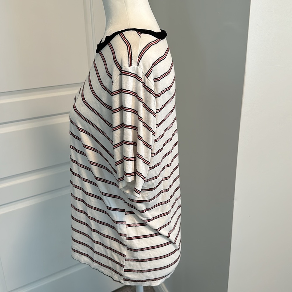 Michael Lauren | Red & Black Stripe Tee - Picture 4 of 4